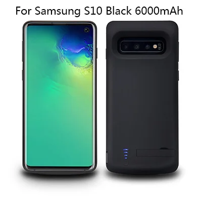 For S10 Black 10 шт./лот BRSUANG 5000 6000 мА/ч, быстрая зарядка и передача данных(2 в 1) Батарея Зарядное устройство Чехлы для samsung S9 S10 S10 плюс и т. д - Цвет: For S10 Black
