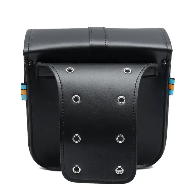 Mofaner Retro Universal Motorcycle Saddle Bags PU Leather Side Storage Fork Tool Bag Pouch For Harley For Honda