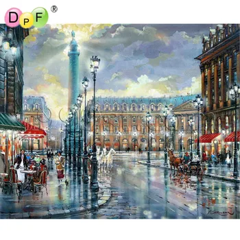 

Romantic city 5d diamond painting cross stitch scenery Rhinestones Square full mosaic Diamond embroidery home decor pictures