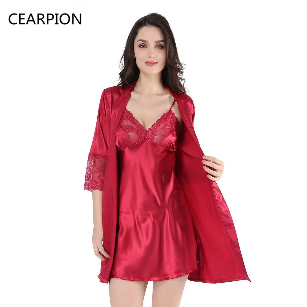 Robe Set Bride Bridesmaid Wedding Gown Lace Sexy Nightdress Satin Loose Kimono Bathrobe Short Sleepwear Intimate Lingerie