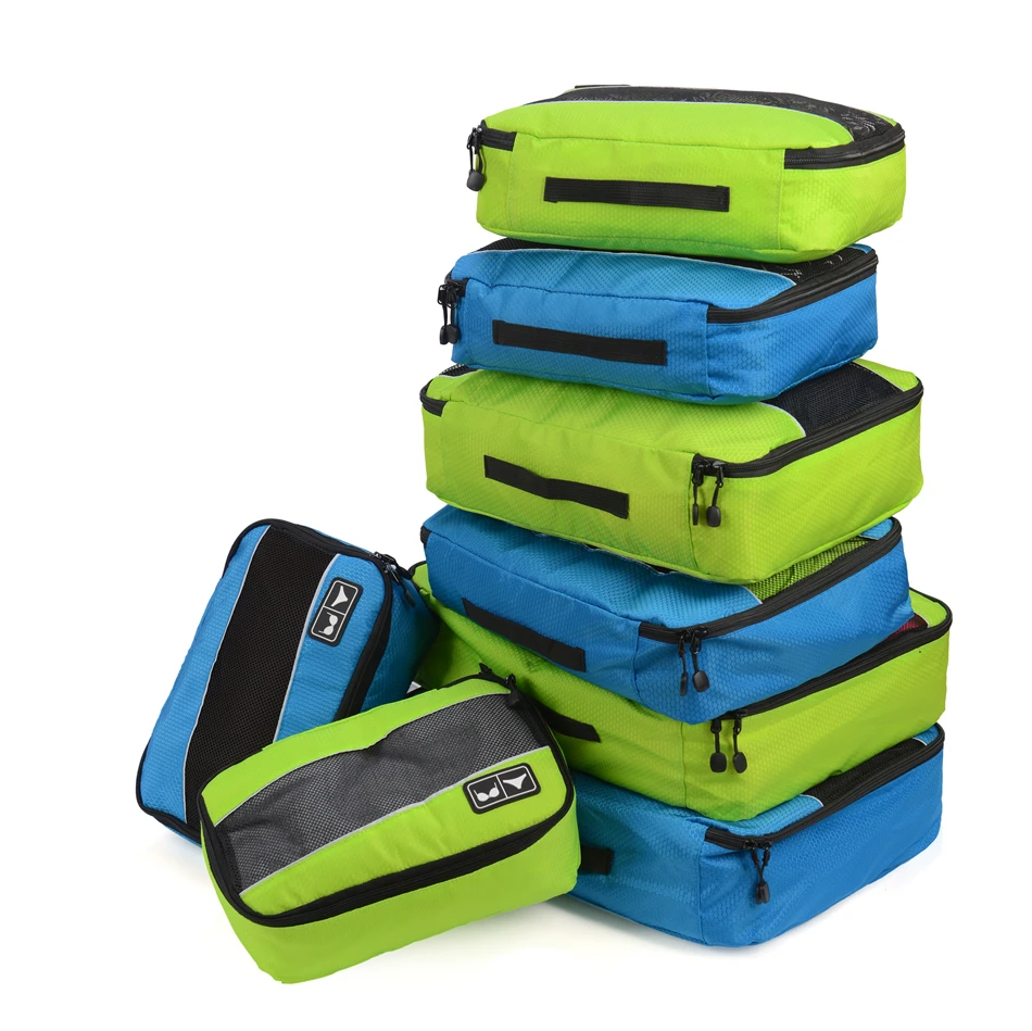 Foxmertor, упаковочные кубики, модная дорожная сумка для путешествий, сетчатая упаковка, органайзер, дышащий нейлон, для мужчин и женщин, для путешествий, чемодан, органайзер, набор