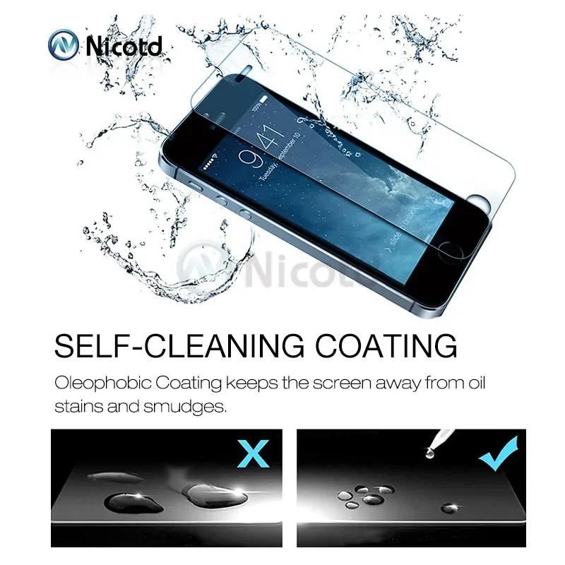 Nicotd Gehärtetem Glas für iPhone 6 s 6 bildschirm schutz 9 H 03mm 2.5D Screen Protector Film für i