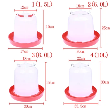 

1.5L/6L/8L/10L Drinker Waterer Feeding Feeder Chicken Hen Poultry Drinking Water Feeder Quail Kettle Bird Farm Animal Supplies