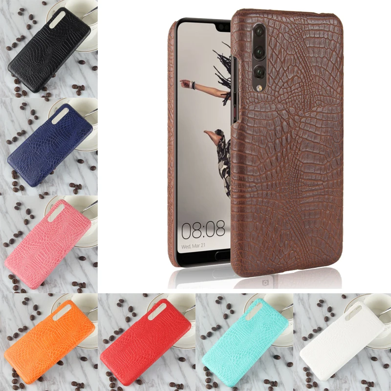 

For Huawei P20 Plus Luxury Crocodile PU Leather Skin Hard PC Back Cover protective Case For Huawei P20 Pro phone bags