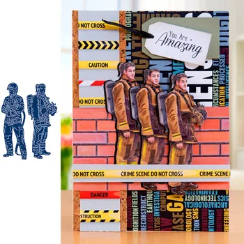 

Fire Fighters Human Figure Metal Cutting Dies Stencils for Scrapbooking Embossing Die Cards Making Paper Craft Decoration 2019