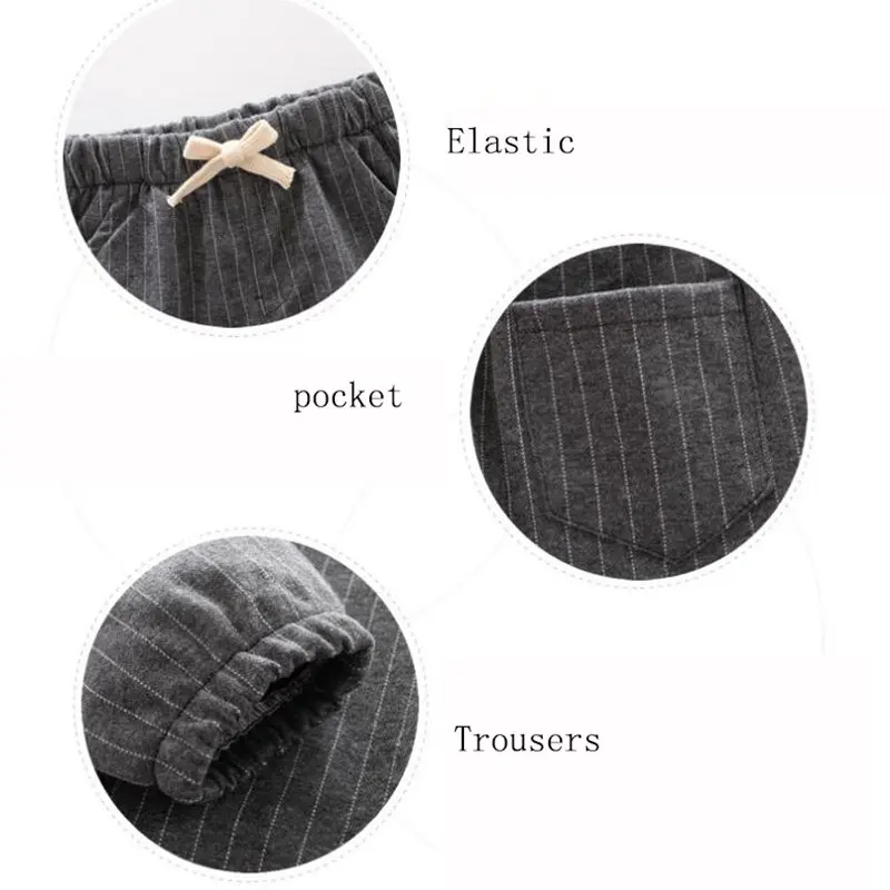 COOTELILI 80-130cm Warm Velvet Leggings For Kids Girls Casual Elastic Waist Fleece Boys Pants Striped Trousers Baby Clothes (2)