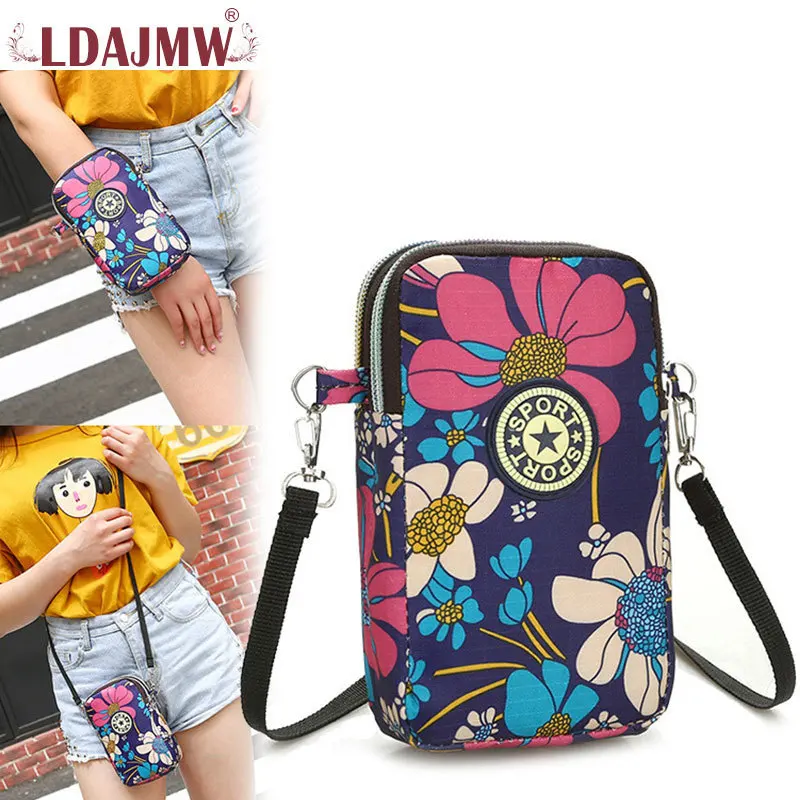 Summer Leisure Fashion Nylon Handbags Waterproof Removable Straps Arm Package Women's Single Shoulder bag Mobile Phone Key Bags | Багаж и