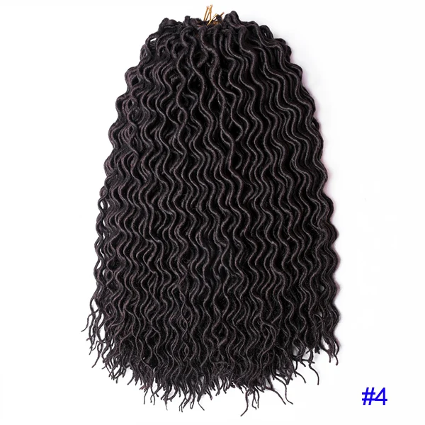 TOMO 18 дюймов Faux Locs CURLY, на крючках, косички, 24 нитей богиня Locs накладные волосы, затененные косички, волосы, синтетические косички, волосы в богемном стиле замки - Цвет: #4