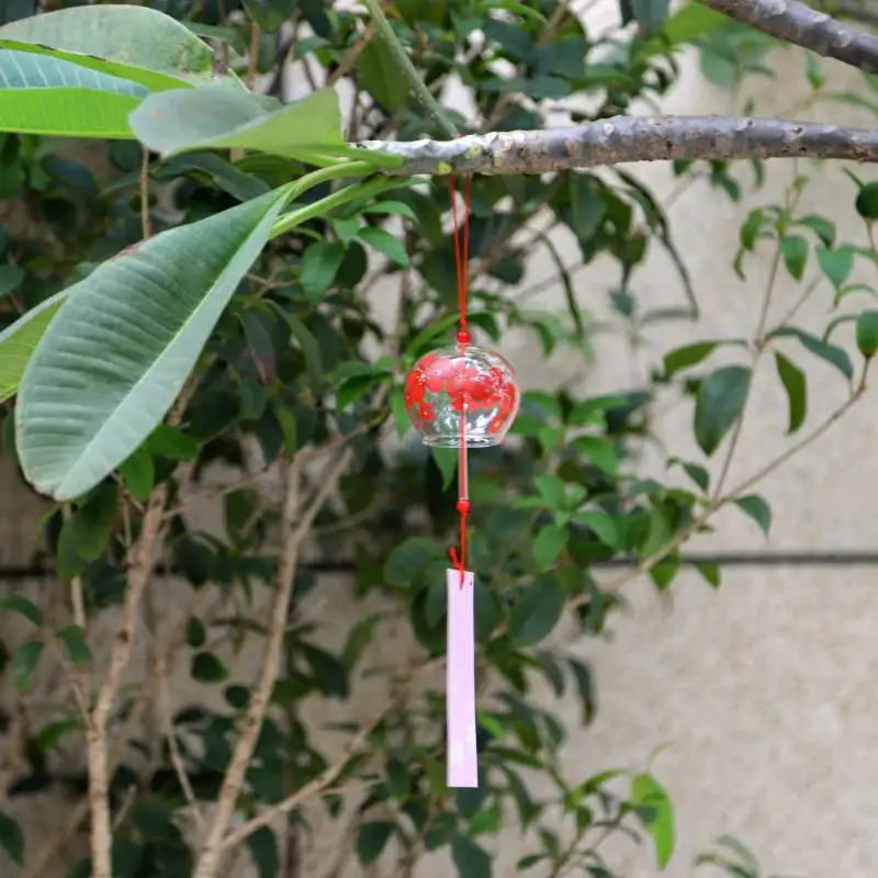 Стеклянные Колокольчики ручной работы Сакура японский стиль колокольчики подвесные украшения домашний сад офисный Декор подвесные аксессуары