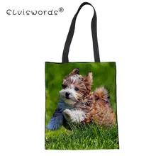 ELVISWORDS женские сумки для покупок 3D милая собака Гавана путешествия многоразовые сумки дамы Наплечная ткань сумка девочка большие льняные мешочки подарок
