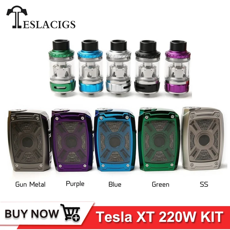 

Original Tesla XT 220W TC Kit Tallica Mini Tank Atomizer 4ml 220W Teslacigs XT Box MOD Vape Electronic Cigarette Vaporizer