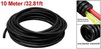 ท่อสายเคเบิลแบบลูกฟูกยืดหยุ่น Uxcell ขนาด10ม./12.5ม./16ม. ด้านนอกเส้นผ่านศูนย์กลาง10มม. ท่อสายท่อสำหรับเดินสายไฟฟ้าสีดำ 8