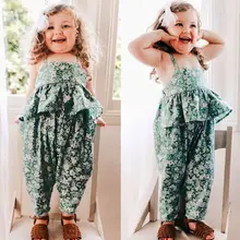 Детские комбинезоны в горошек с оборками и эластичной резинкой на талии для маленьких девочек; Свободные Комбинезоны