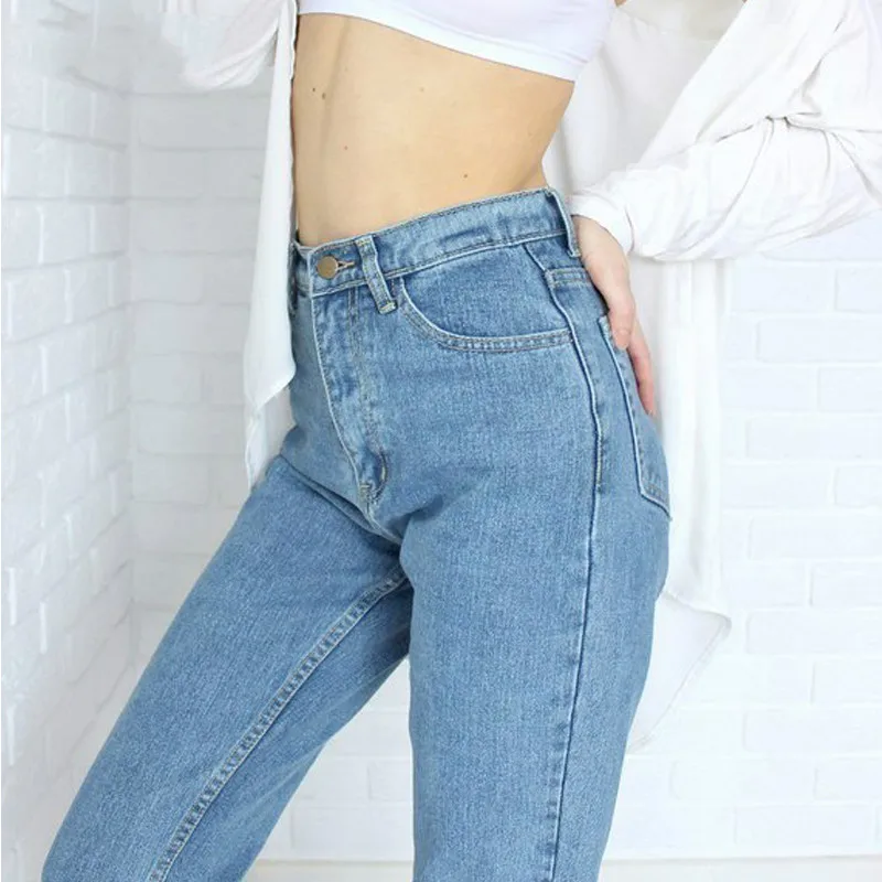 

Basic Denim Jeans Classic 4 Season Women High Waist Jeans Vintage Mom Style Pencil Jeans High Quality Cowboy Denim Pants