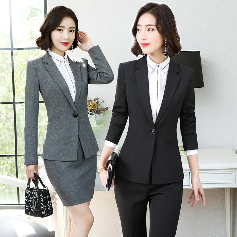 Set female 2019 new spring professional wear temperament ol suit jacket ...