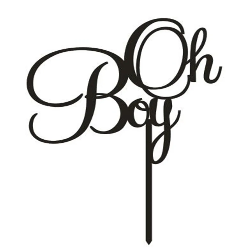 

Oh Boy Shower Cake Topper Decoration Free Shipping Acrylic&Wooden Cake Topper Wedding and Birthday Party