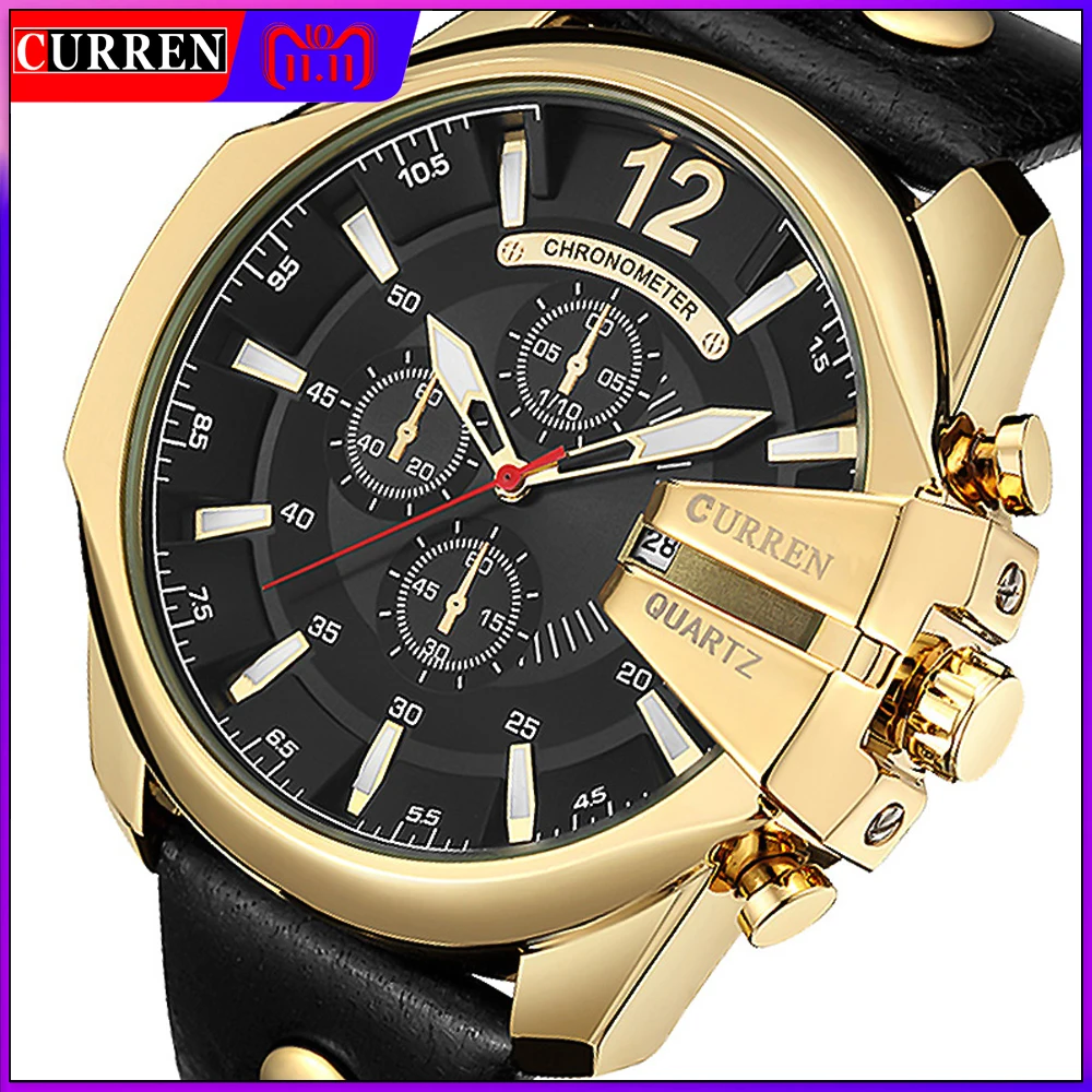Relogio Masculino CURREN Golden Men Watches 8176 Top Luxury Brand Watch Man Quartz Gold Watches Men Clock Wrist Watch Drop Relogio Masculino CURREN Golden Men Watches 8176 Top Luxury Brand Watch Man Quartz Gold Watches Men Clock Wrist Watch Drop