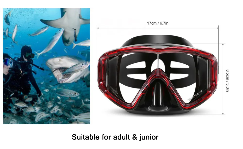 Профессиональные очки для подводного плавания маска для дайвинга силиконовая трехзеркальная HD маска сухая трубка для взрослых аксессуары для подводного плавания