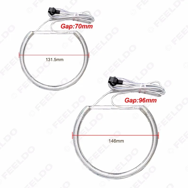 FEELDO 2X146 мм 2X131,5 мм желтый автомобиль CCFL Halo кольца ангельские глазки светодиодный светильник s для BMW E46(без проектора) светильник наборы# FD-4174