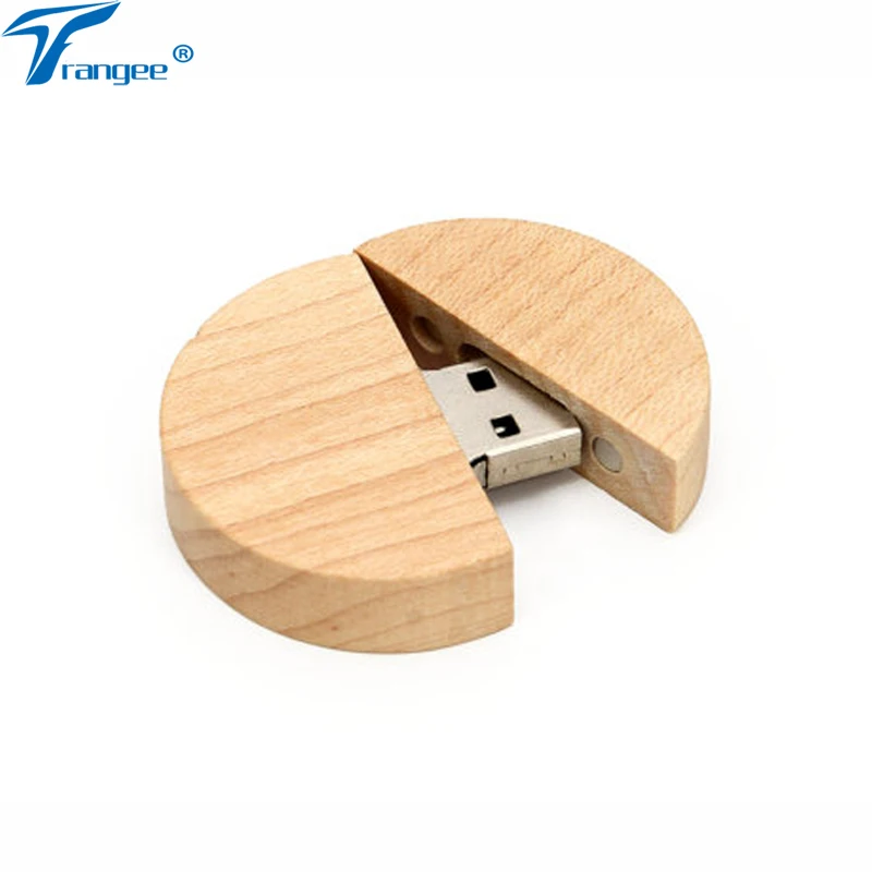 Trangee круглая деревянная искусственная кожа 4 ГБ 8 16 32 свадебные подарки|wooden usb|company