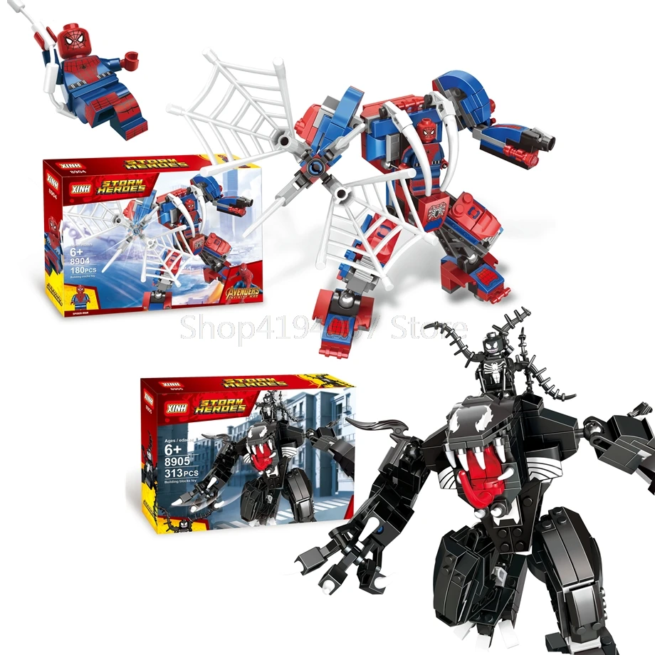 

Marvel Spider Man Super Hero Endgame Venom Figure Set The Avengers Building Blocks Sets Models Bricks Toys X8904 X8905