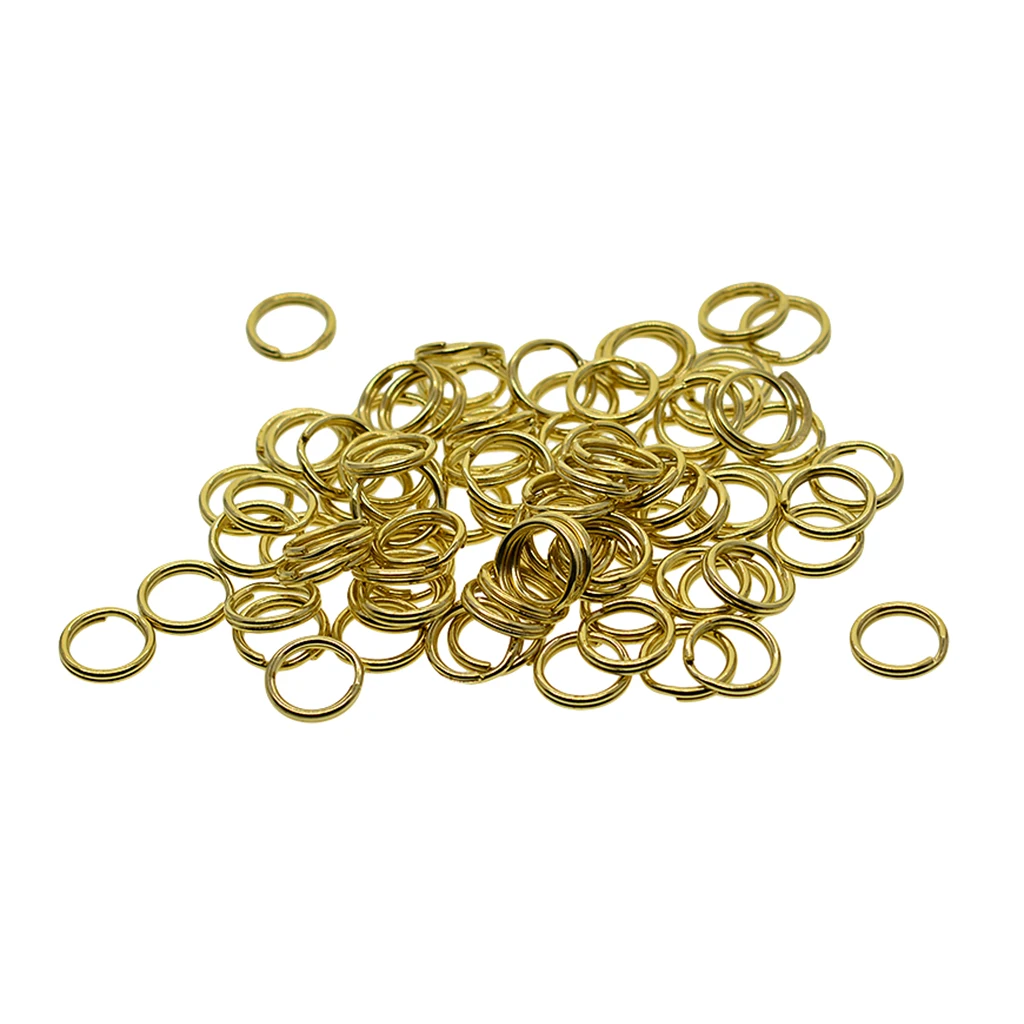 50 pcs 10 mm Split Rings Solide Brass Round Keychain Split Key Rings Loop Findings DIY Jewelry Findings