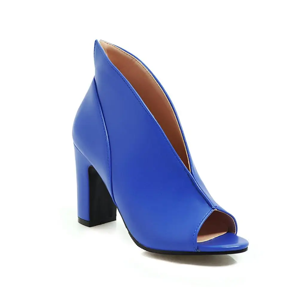 Брендовая обувь; женские Босоножки с открытым носком на высоком каблуке; модная обувь на квадратном каблуке; женская обувь; сезон весна-лето; g095 - Цвет: Синий