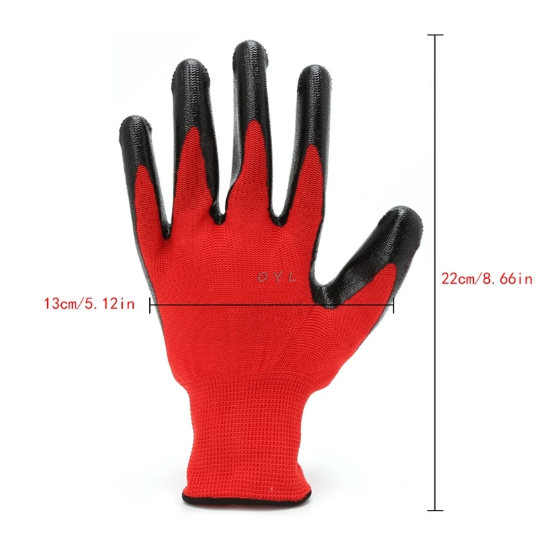1 пара рабочие перчатки с нитриловым покрытием нейлоновые безопасные рабочие перчатки для ремонта сада