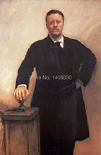 TOP art work -Christmas present # USA America President Theodore Roosevelt -24″ inch -handpaint oil painting on canvas