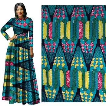 

2019 New National Wind Cotton Calico Geometric Calico Wholesale african wax cotton fabric for dress ethnic Batik 100% Cotton