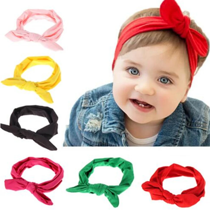 7 Colors Cute Baby Girl Cloth Headband Bowknot Headwear Children