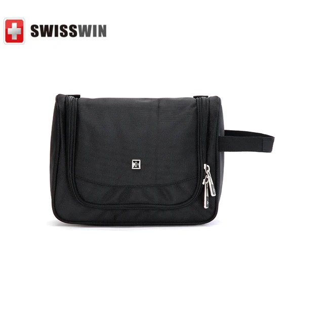 Swisswin Fashion Large Make Up Cosmetic Bag Swissgear Organizer Case Swisswin Fashion Large Make Up Cosmetic Bag Swissgear Organizer Case Black Storage Women Handbag Travel Hanging