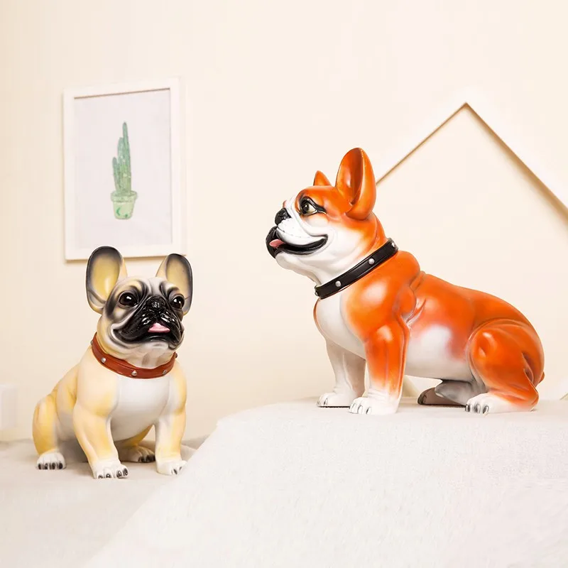 Показать окно бульдог статуэтки Pet Статуэтка собаки животного книги по искусству скульптура Смола ремесла дом украшения интимные аксессуары для гостиная R1086