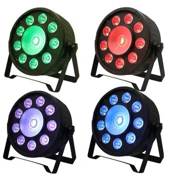 

4PCS/ RGB 3in1 9X10W LED PAR light +30W COB par led disco lights of professional DJ equipment 100% nice !