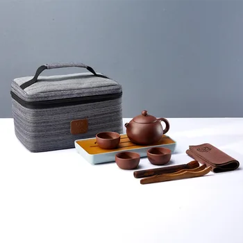 

Yixing Zisha tea set tea tray car loaded office portable travel kung fu teapot tea set gift