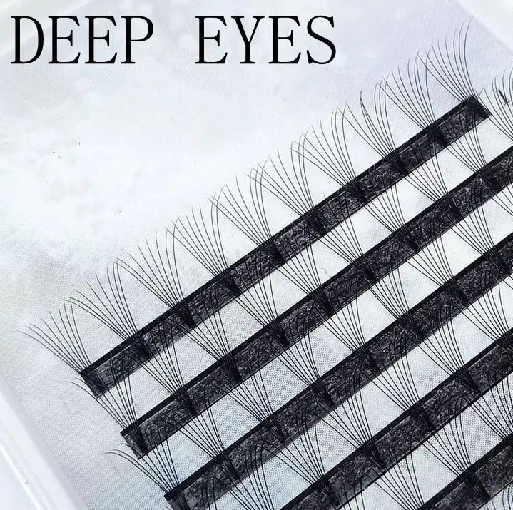 DEEP EYES, новинка, 8D, русские Объемные Накладные ресницы, удлинение, короткий стержень, предварительно сделанные вееры, норковые накладные ресницы на заказ