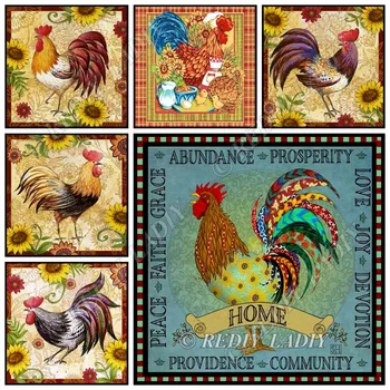 

Full Square / Round Diamond Painting Crystal Rhinestones Sweet Home Cocks 5D Diamond Embroidery Beaded Cross Stitch Pixel Crafts