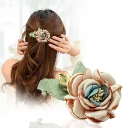 Корейский элегантный леди голова из ткани цветок ювелирные изделия серьги и подвеска модные заколки для волос хвост держатель для женщин