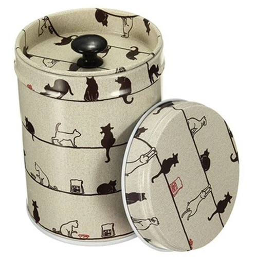 Cylinder Jewelry Storage Box Tea Food Caddy Tins Canister Container Double Coverin Bottles,Jars