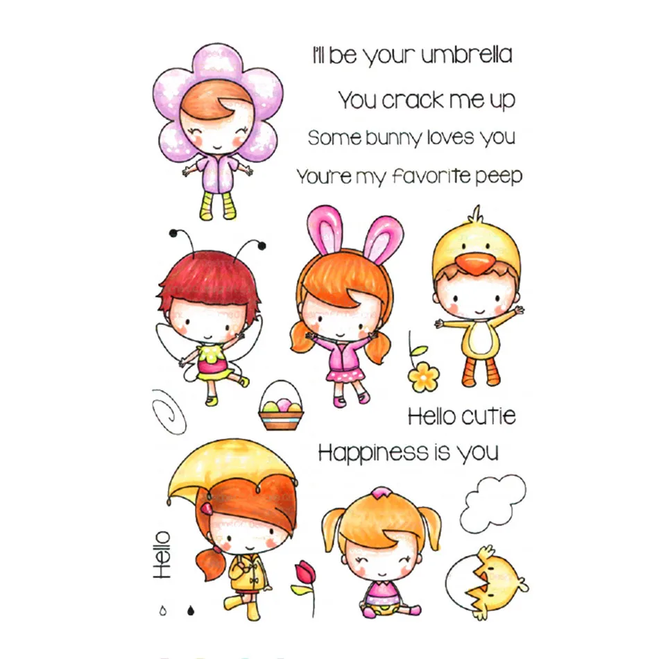 

Naifumodo Die Cutting Cute Spring Easter Girl Metal with Clear Stamp DIY Decorative Embossing Scrapbooking Craft Card Stencil