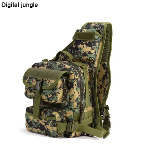 Men Shoulder Messenger Bags Famous Brand Man Travel DSLR Camera Crossbody Bag Waterproof Male Military Day Sling Chest Back Pack - Цвет: Digital jungle