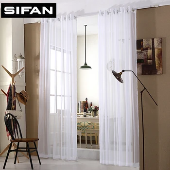 

Cheap Curtains Solid White Tulle Modern Curtains for Living Room Translucidus Curtains Window Sheer for the Bedroom Custom Made
