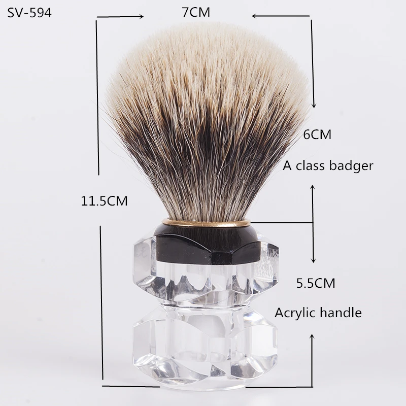 

Art Secret High Quality SV-594 Fashion A Grade Badger Hair Acrylic Handle Facial Cleaning Beard Shaving Brush Barber Razor Tool
