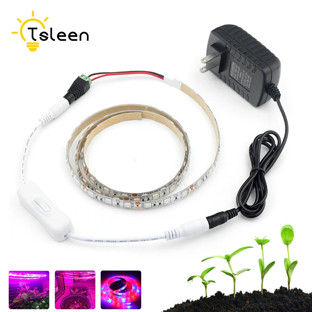 LED Grow Lights DC12V 5050 Growing LED Strip Plant Growth Light 1M 2M