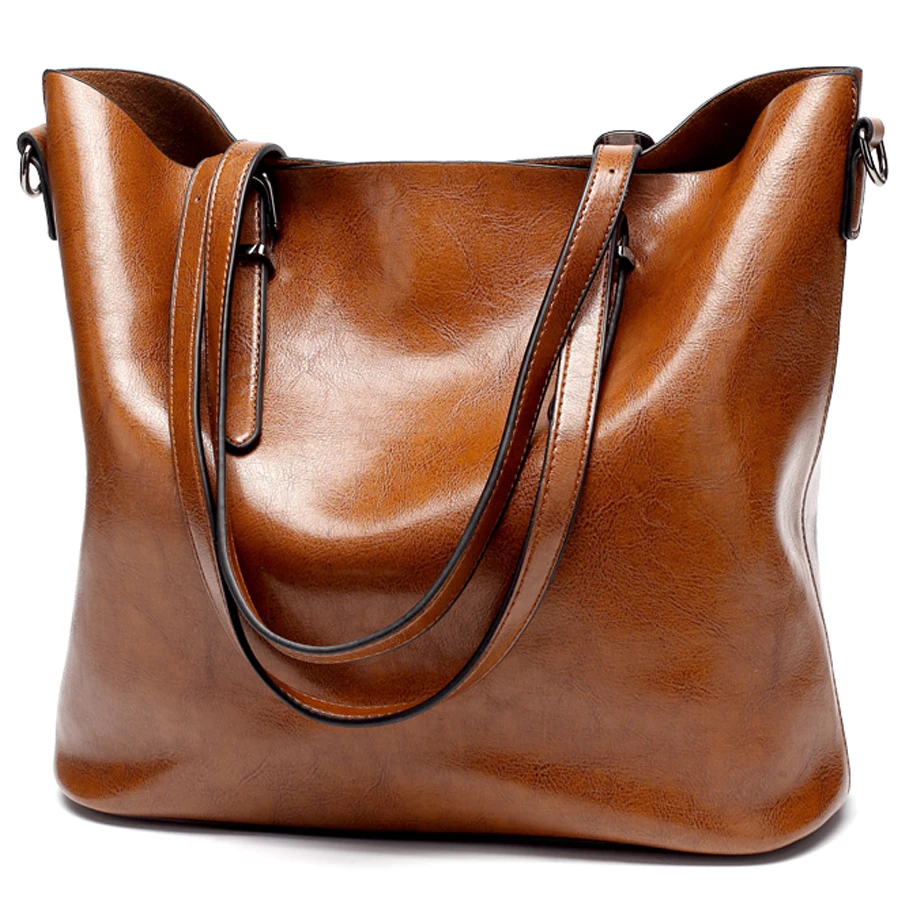 

women leather handbags large bucket tote bag Soft Leather Shoulder crossbody Bags brown gray black messenger bag women