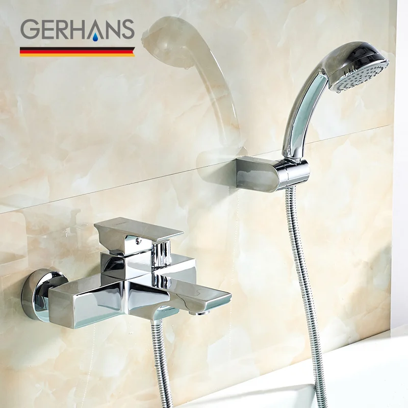 GERHANS Leometric Bathtub Faucet Water Tap Mixer Low Pressure Massage Shower Head Square Short