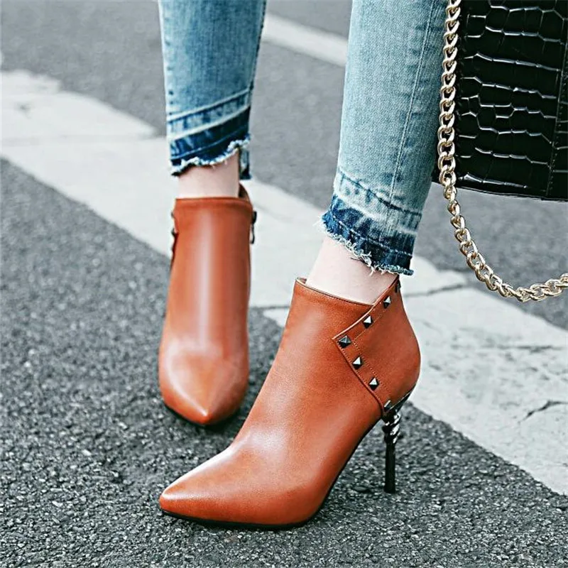 winter New pattern fashion Europe and America Cusp black sexy boots Fine heel Add wool Keep warm Women Boots size 34-43