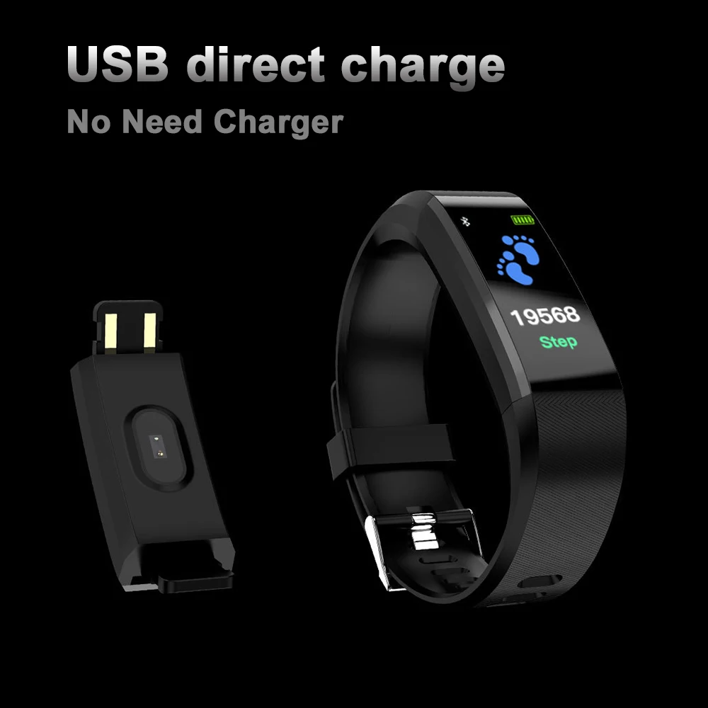 

Essidi IOS Android Kids Adult WaterProof Bluetooth Wristband Heart Rate Sport Smart Watch With Remote Camera USB Charge