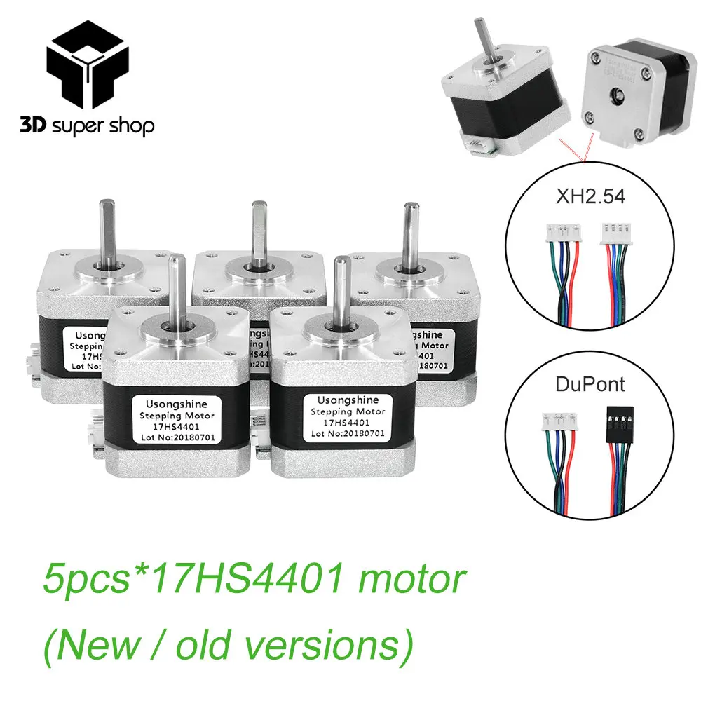 

5pcs 4-lead Nema17 Stepper Motor 42 motor Nema 17 motor 42BYGH 40MM 1.7A (17HS4401) motor for CNC XYZ for 3D printer