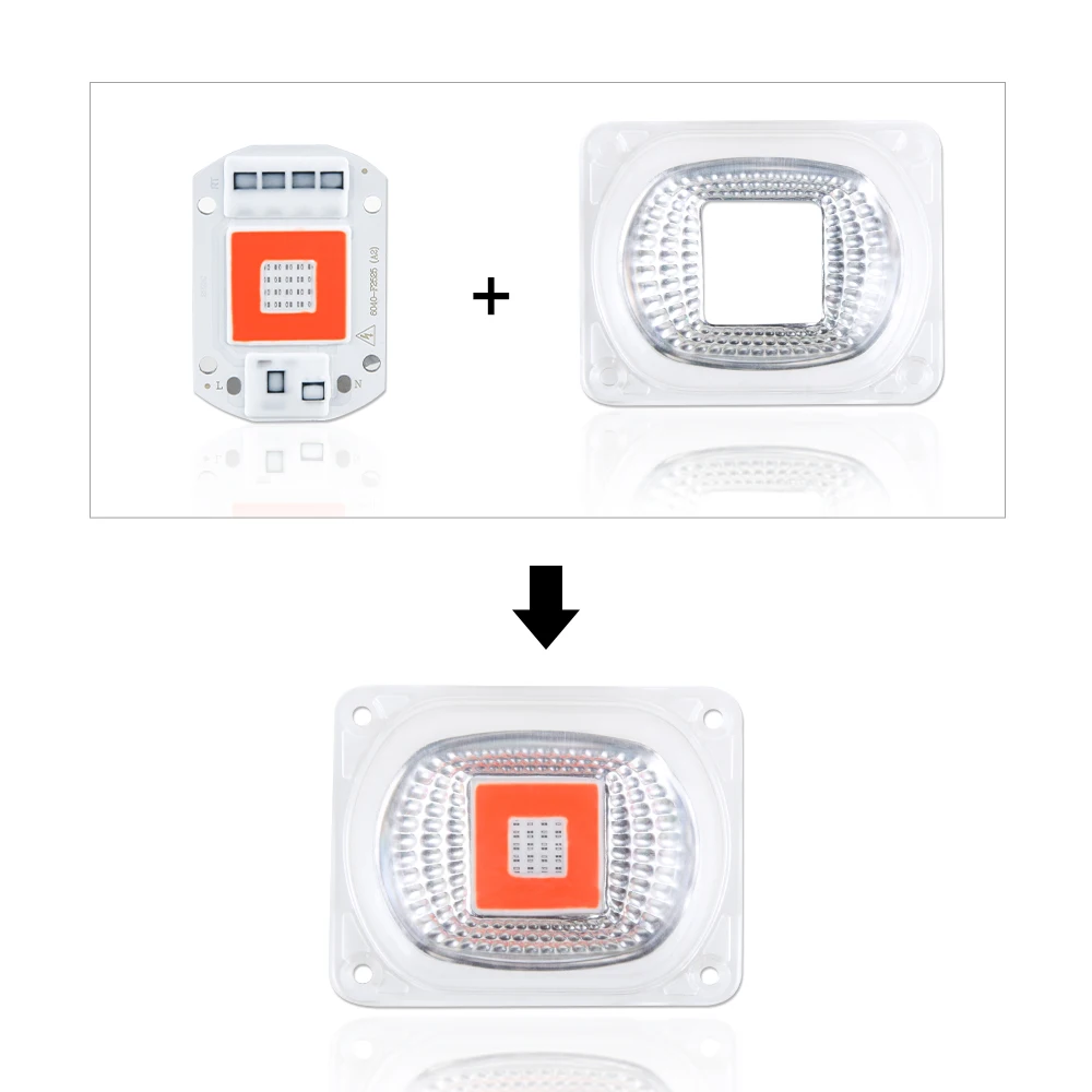 Светодиодный COB Чип-диод 50 Вт 30 Вт 20 Вт AC 220V 230V 110V 127V полный спектр DIY рост светильник красные, синие Фито лампа для выращивания цветочных растений